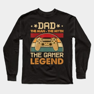 Gaming Dad Papa Father Funny Gamer Video Games Long Sleeve T-Shirt